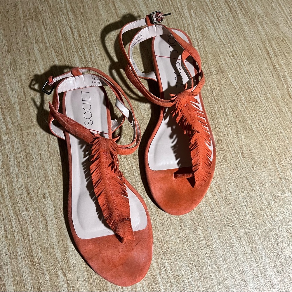 Sole Society Mara Creamsicle Sandals 7.5